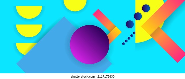 Bright geometric trendy comfortable background with simple geometric elements, lines and dots for text, universal design, banner concept. Vector art dijita art