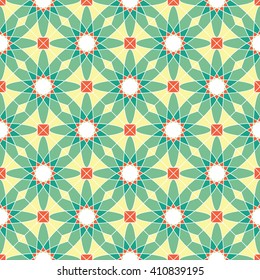 Bright geometric vector pattern. Floral theme.