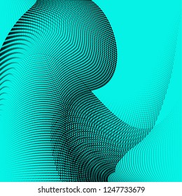 Bright geometric violet black grunge halftone pattern. Soft dynamic lines. Abstract vector illustration with dots. Modern polka dots background. Half tone pop art backdrop 