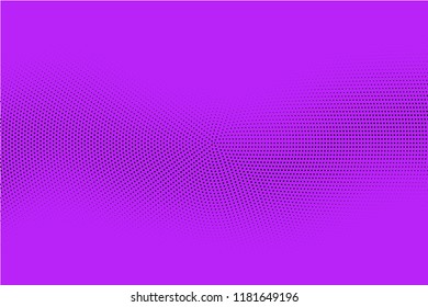 Bright geometric violet black halftone pattern. Soft dynamic lines. Abstract vector illustration with dots. Modern trendy polka dots background