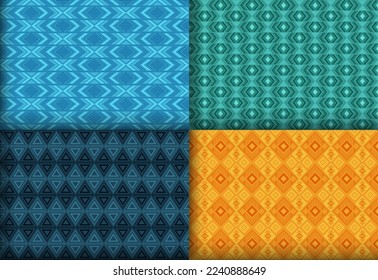 Bright geometrical argyle seamless pattern package. British motif ethnic patterns. Argyle zigzag geometric vector seamless background set. Monochrome background swatches.