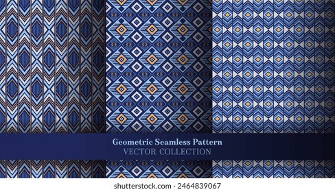 Bright geometry chevron seamless pattern bundle. Islamic tracery ethnic patterns. Chevron zig zag geometric vector endless backdrop set. Cover background templates.