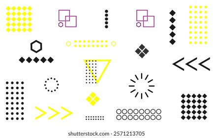 Bright Geometry: Yellow in Memphis Patterns