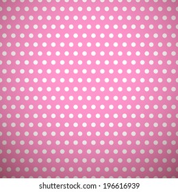 Bright girl vector pattern (tiling). Pink and white colors. Endless texture can be used for printing onto fabric and paper or scrap booking. Polka dot shape.