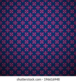 Bright girl vector pattern (tiling). Pink and blue colors. Endless texture can be used for printing onto fabric and paper or scrap booking. Floral and dot shapes.