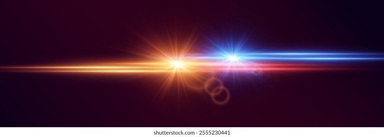 A bright glare of explosion and light, a flash of a golden and blue star.