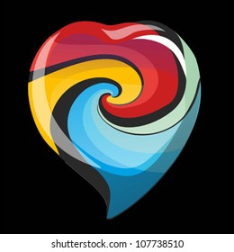 Bright glass vector heart