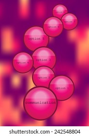 bright glassy communication bubbles