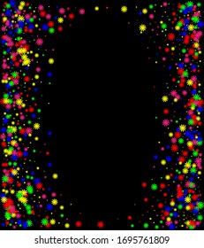 Bright glitter vector background. Color template on black background for invitation invitation, sale banner, gift, vip and birthday cards.