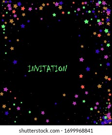 Fondo vectorial brillante brillante. Plantilla de color sobre fondo negro para invitación, banner de venta, regalo, vip y tarjetas de cumpleaños.