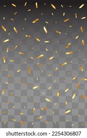 Bright Glitter Vector Transparent Background. Shiny Paint Golden Illustration. Dust Christmas Card. Brush Rich Banner.
