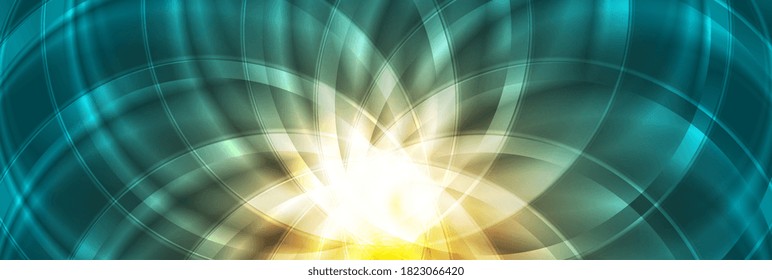 Bright glossy circular pattern abstract banner design. Vector background