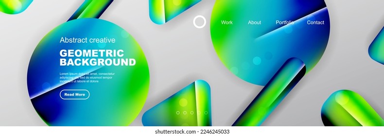 Fondo de formas geométricas brillantes y superpuestas. Ilustración vectorial para fondo de escritorio, pancarta, fondo, tarjeta, ilustración del libro, página de inicio