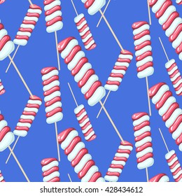 Bright and glossy vector lollipops. Seamless pattern