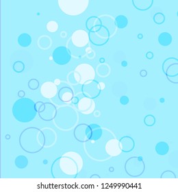 Bright glow blue bubble floating in the air or water abstract background vector
