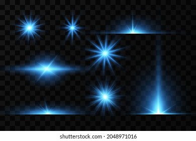 Bright glow effect of blue stars.