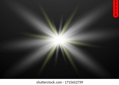 bright glow flare solar flare on black background