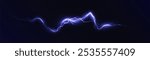 Bright glow of lightning. Realistic effect of bright electric discharge of blue lightning. Vector 10 EPS