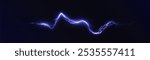 Bright glow of lightning. Realistic effect of bright electric discharge of blue lightning. Vector 10 EPS