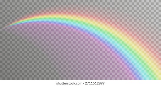 Brillante arco iris retrocediendo en la distancia. Vector