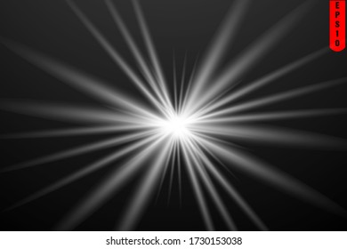 bright glow rays flash bright light