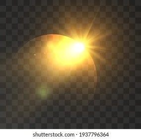 The Bright Glow Of The Rising Sun. Vector 10 Eps.