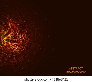 Bright glowing background with electric lines with place for text. Vector illustration