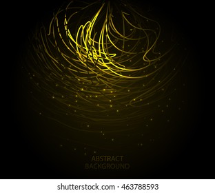 Bright glowing background with electric lines with place for text. Vector illustration