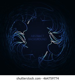 Bright glowing background with electric lines with place for text. Vector illustration