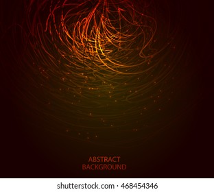 Bright glowing background with electric lines with place for text. Vector illustration