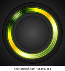 Bright glowing circle concept logo. Vector design