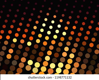 Bright glowing circles on dark background. Halftone effect. Abstract geometric pattern. Scalable vector graphics