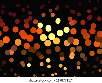 Bright glowing circles on dark background. Halftone effect. Abstract geometric pattern. Scalable vector graphics