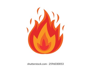 Bright Glowing Fire Vector Illustration, Burning Fire Illustration, Flame Art for Creative Projects, fire flame graphic