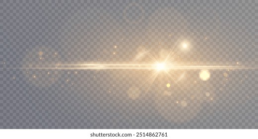 Bright glowing light effect. Solar flare. Glow effect. Starry flares with shimmering glare. Beautiful shimmering glare light effect. Vector 10 EPS