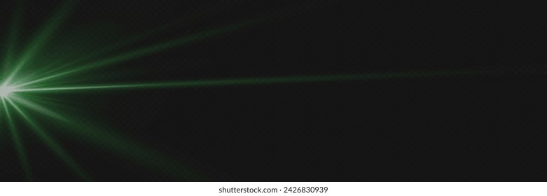 Bright glowing light, star explosion. Glare effect with rays.