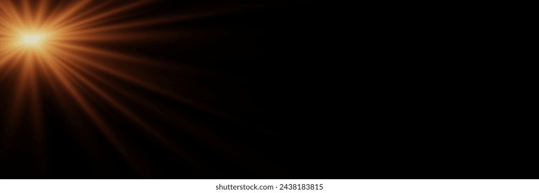 Bright glowing light, star explosion. Glare effect with rays.	
