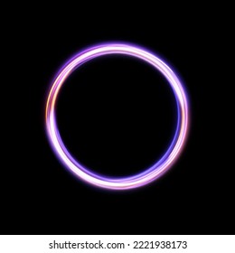Bright glowing ring. Bright glowing neon frame made of bright glowing rays. vector png	