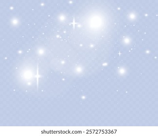 Bright glowing sparkles on a transparent background, resembling a starry or glittering effect.