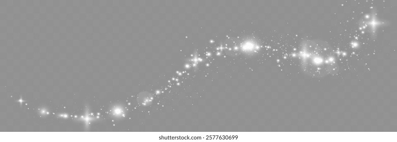 Bright glowing sparkles on a transparent background, resembling a starry or glittering effect.