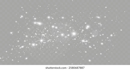 Bright glowing sparkles on a transparent background, resembling a starry or glittering effect.