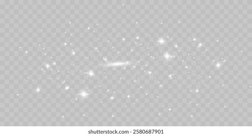 Bright glowing sparkles on a transparent background, resembling a starry or glittering effect.