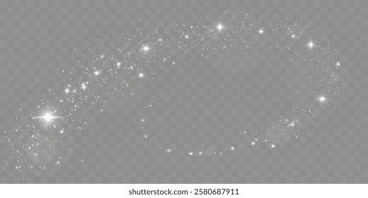 Bright glowing sparkles on a transparent background, resembling a starry or glittering effect.