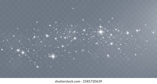 Bright glowing sparkles on a transparent background, resembling a starry or glittering effect.