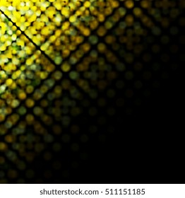 Bright glowing sparkling circles on black vector background