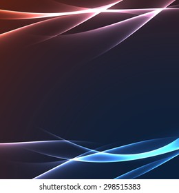 Bright glowing speed swoosh lines abstract layout. Vector illustration