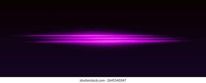 Bright glowing stripes with blurred edges on black backdrop. Light beam effect with sci-fi and futuristic appearance.