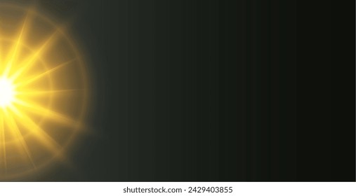 rayos de sol brillantes y brillantes líneas fondo oscuro con espacio vacío vector