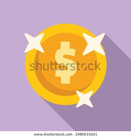 Bright gold coin sparkling, representing the concept of wealth and success