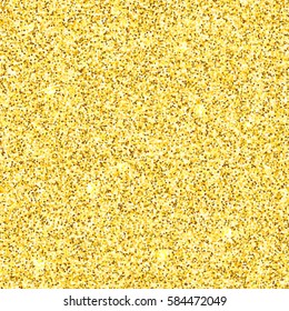 Bright gold glitter texture vector seamless pattern.